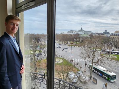 Achille, our current Finance intern, in meeting at one of our clients’ office. The view isn't too bad right? ?